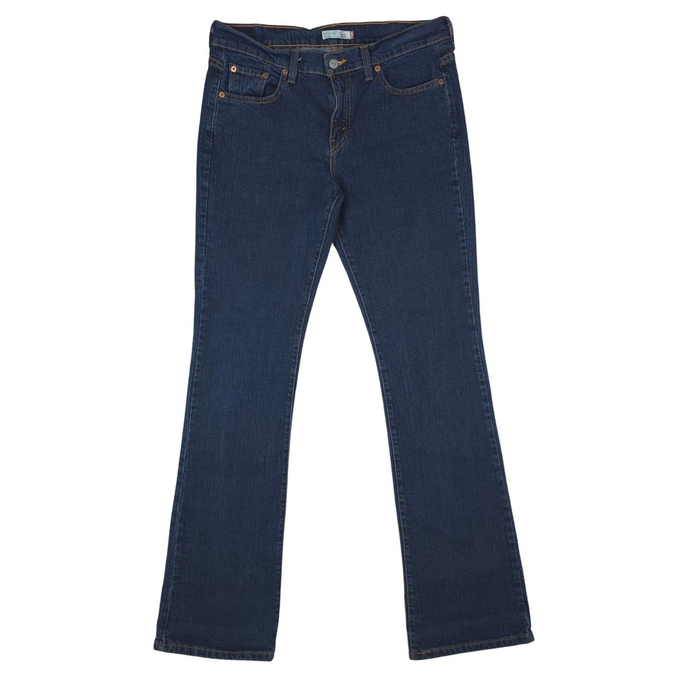Vintage Levis 515 Bootcut Jeans Women 8L (33x35) Dark Wash Blue Stretch Y2K